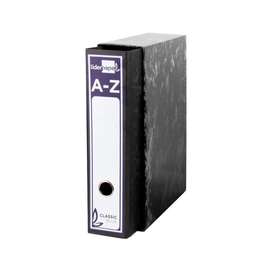Caja archivador liderpapel classic blue folio negra