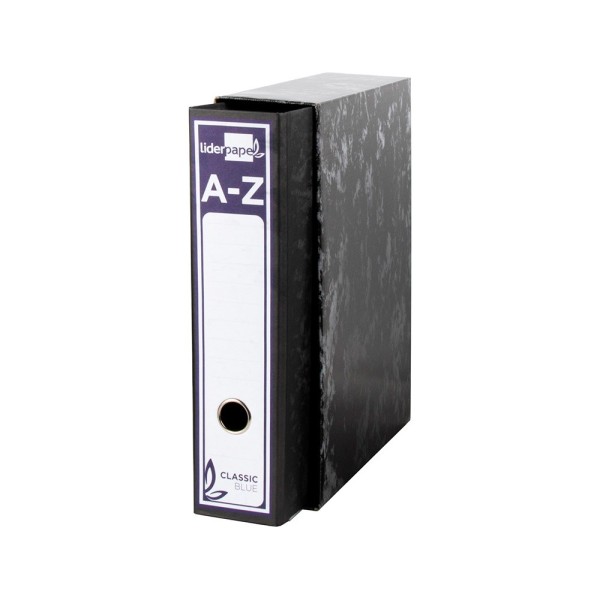Caja archivador liderpapel classic blue folio negra