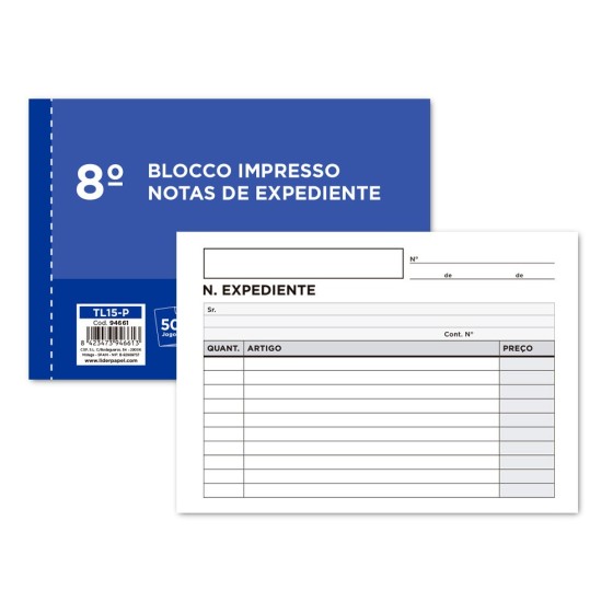 Talonario liderpapel notas de expediente octavo duplo -texto en portugues