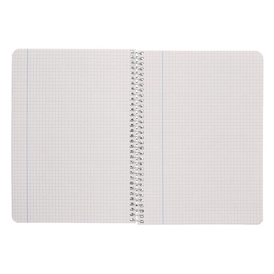 Cuaderno espiral liderpapel cuarto ecouse tapa cartulina kraft 80h papel reciclado 80 grcuadro 4mm