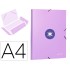 Carpeta liderpapel antartik gomas a4 3 solapas carton forrado color lavanda