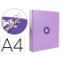 Carpeta 4 anillas 40 mm mixtas liderpapel antartik a4 forrada color lavanda