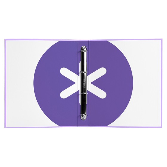 Carpeta 4 anillas 40 mm mixtas liderpapel antartik a4 forrada color lavanda