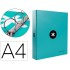 Carpeta 4 anillas 40 mm mixtas liderpapel antartik a4 forrada color menta