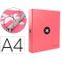 Carpeta 4 anillas 40 mm mixtas liderpapel antartik a4 forrada color coral
