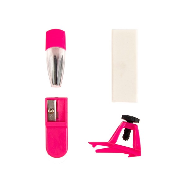 Compas liderpapel adaptador un iversal minas afilaminas y goma colores surtidos