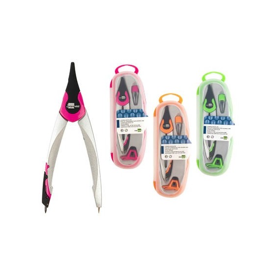 Compas liderpapel adaptador un iversal y minas colores surtidos