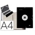 Carpeta liderpapel antartik clasificadora a4 12 departamentos gomas carton forrado color negro