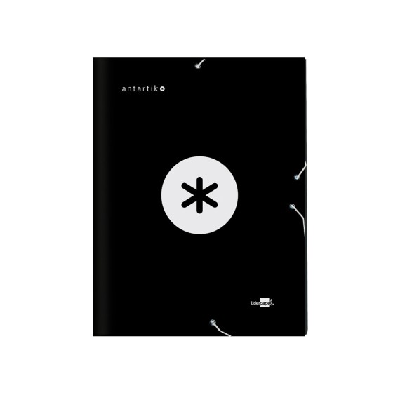 Carpeta liderpapel antartik clasificadora a4 12 departamentos gomas carton forrado color negro