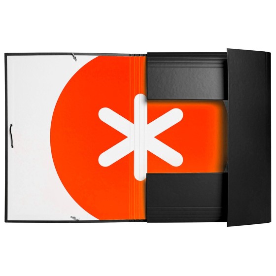 Carpeta liderpapel antartik gomas a4 3 solapas carton forrado color negro
