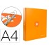 Carpeta 4 anillas 40 mm mixtas liderpapel antartik a4 forrada color mostaza