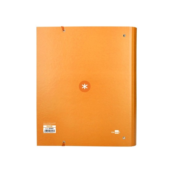 Carpeta con recambio liderpapel antartik a4 cuadro 5 mm forrada 4 anillas 40mm redondas color mostaza