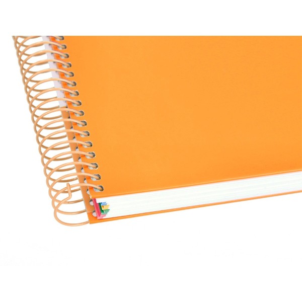 Cuaderno espiral liderpapel a4 micro antartik tapa forrada120h 100 gr cuadro 5mm 5 banda4 taladros color mostaza