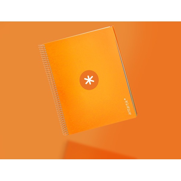 Cuaderno espiral liderpapel a4 micro antartik tapa forrada120h 100 gr cuadro 5mm 5 banda4 taladros color mostaza