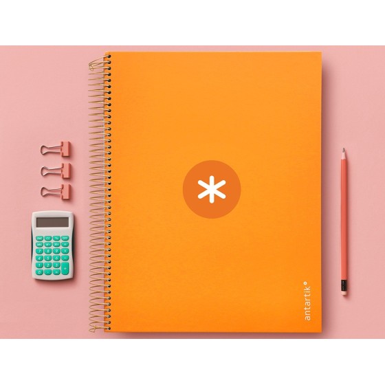 Cuaderno espiral liderpapel a4 micro antartik tapa forrada120h 100 gr cuadro 5mm 5 banda4 taladros color mostaza