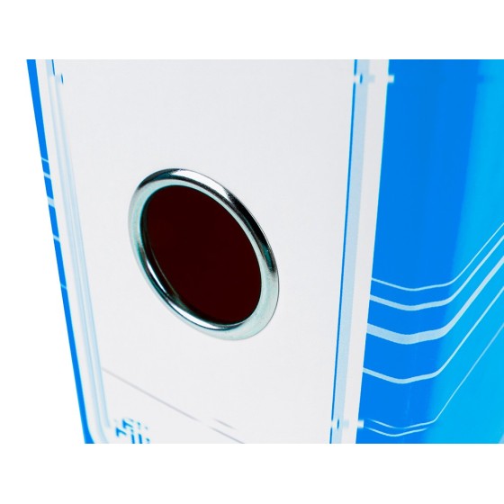 Archivador de palanca liderpap el a4 filing system forrado sin rado lomo 80mm celeste con caja y compresor metalico