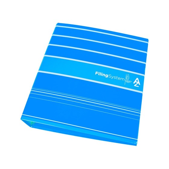 Archivador de palanca liderpap el a4 filing system forrado sin rado lomo 80mm celeste con caja y compresor metalico
