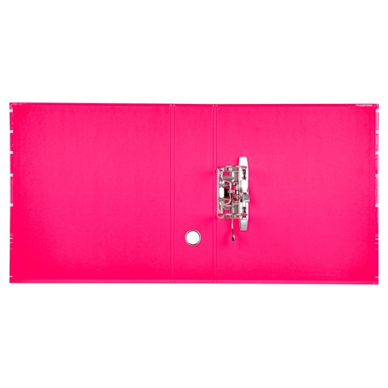 Archivador de palanca liderpap el a4 filing system forrado sin rado lomo 80mm rosa con caja y compresor metalico