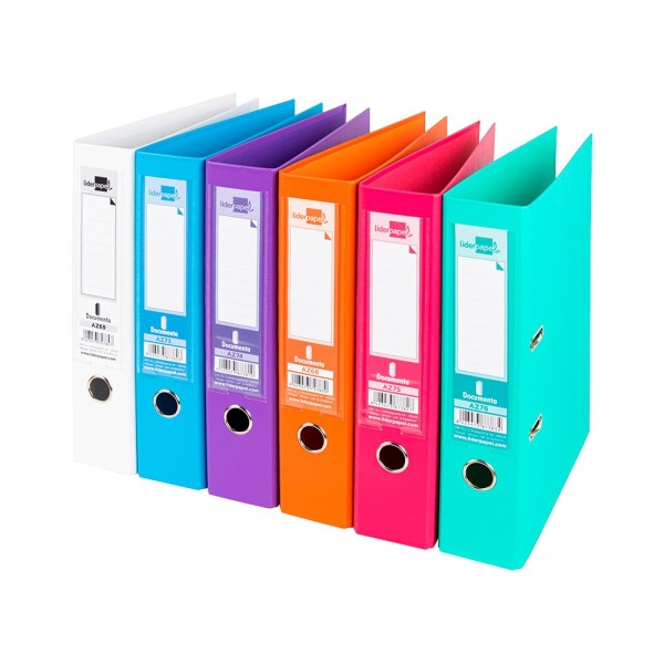 Archivador de palanca liderpapel a4 documenta forrado pvc con rado lomo 75 mm colores surtidos trending