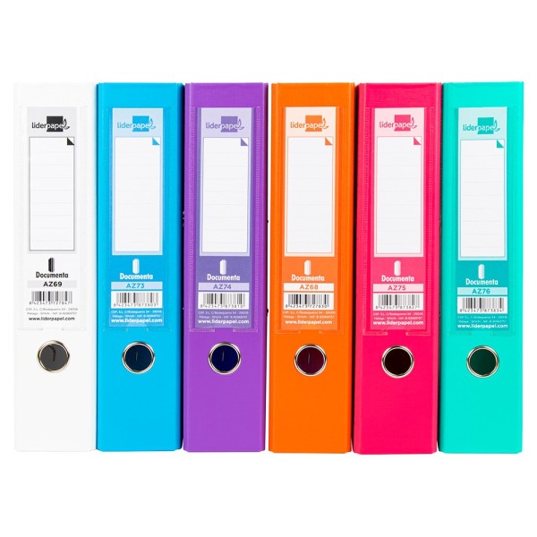 Archivador de palanca liderpapel a4 documenta forrado pvc con rado lomo 75 mm colores surtidos trending
