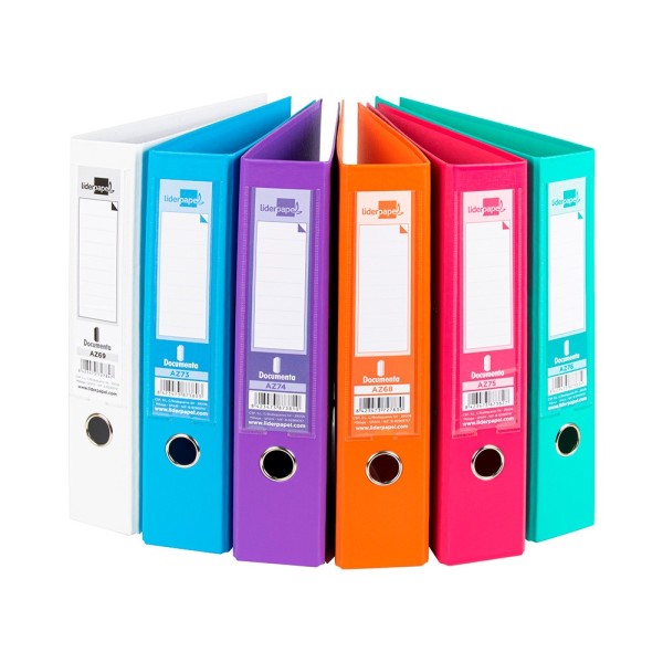 Archivador de palanca liderpapel a4 documenta forrado pvc con rado lomo 75 mm colores surtidos trending