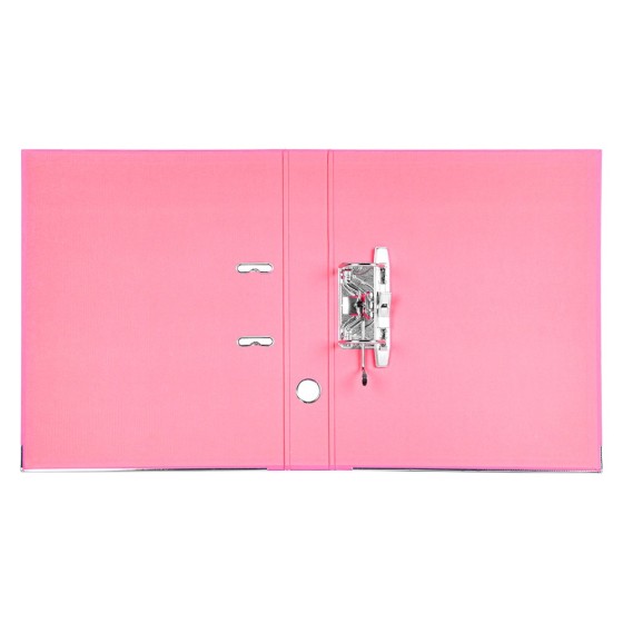 Archivador de palanca liderpapel folio documenta forrado pvc con rado lomo 52 mm rosa compresor metalico