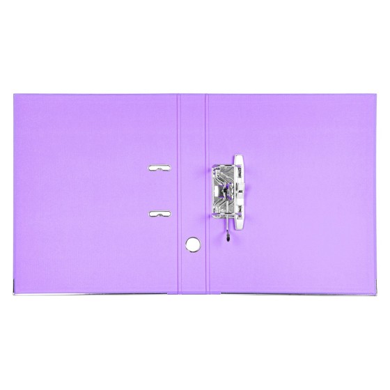 Archivador de palanca liderpapel folio documenta forrado pvc con rado lomo 52 mm lila compresor metalico