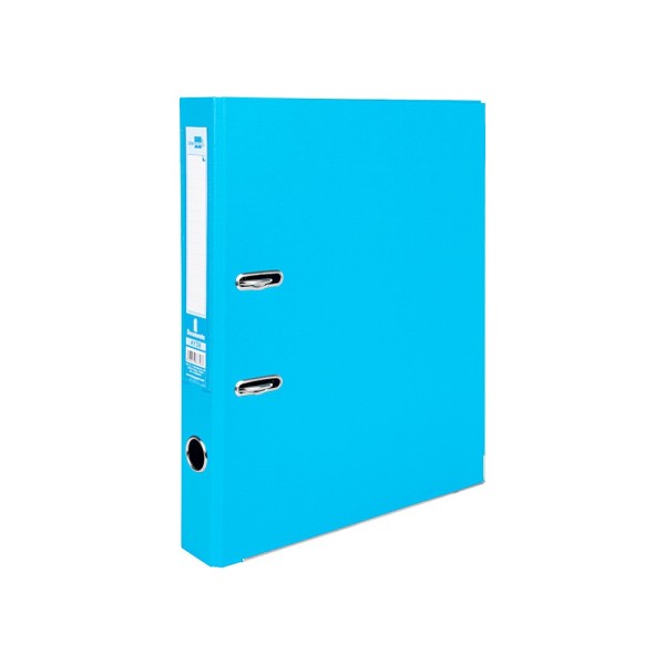 Archivador de palanca liderpapel folio documenta forrado pvc con rado lomo 52 mm celeste compresor metalico