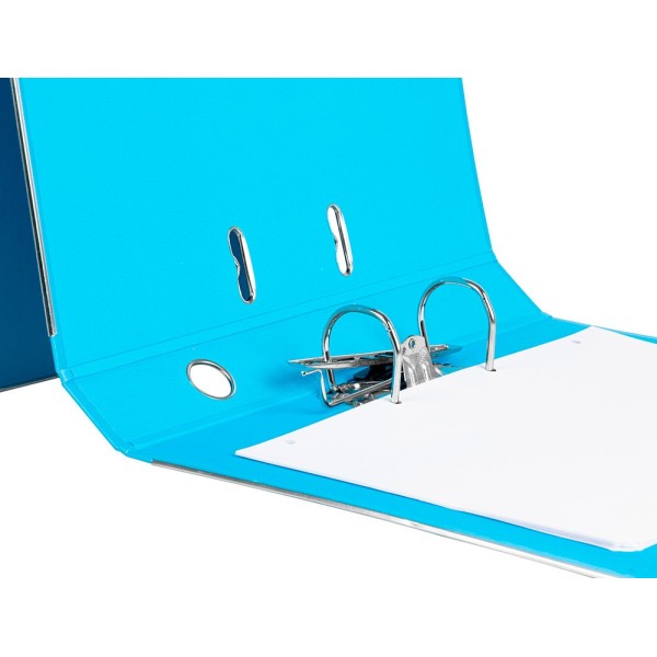 Archivador de palanca liderpapel folio documenta forrado pvc con rado lomo 52 mm celeste compresor metalico