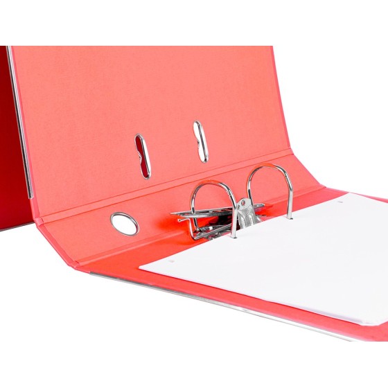 Archivador de palanca liderpapel folio documenta forrado pvc con rado lomo 52 mm rojo compresor metalico
