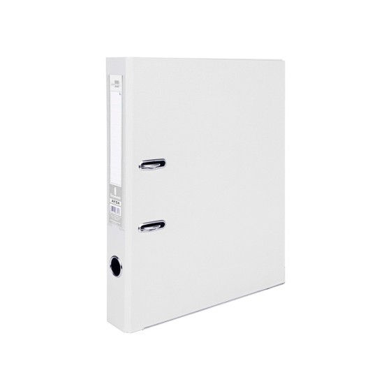 Archivador de palanca liderpapel folio documenta forrado pvc con rado lomo 52 mm blanco compresor metalico