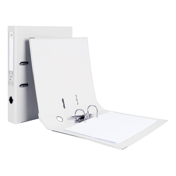 Archivador de palanca liderpapel folio documenta forrado pvc con rado lomo 52 mm blanco compresor metalico