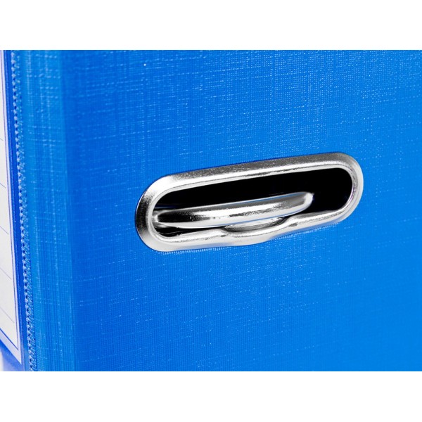 Archivador de palanca liderpapel folio documenta forrado pvc con rado lomo 52 mm azul compresor metalico