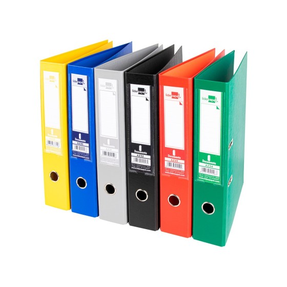Archivador de palanca liderpapel folio documenta forrado pvc con rado lomo 75 mm colores surtidos classic