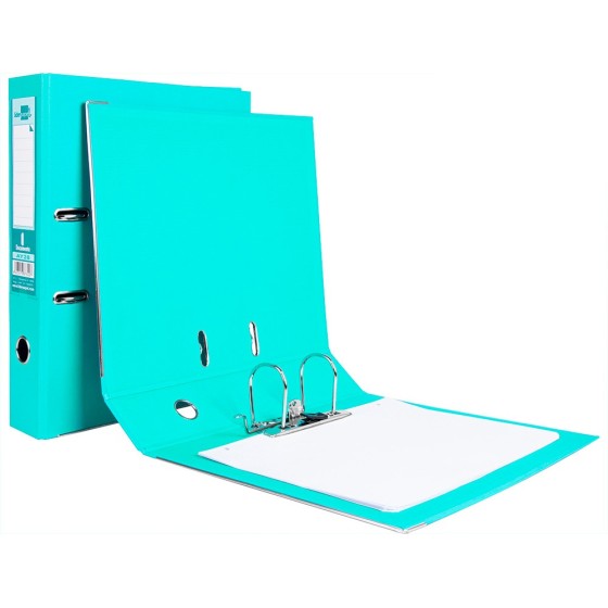 Archivador de palanca liderpapel folio documenta forrado pvc con rado lomo 75 mm verde claro compresor