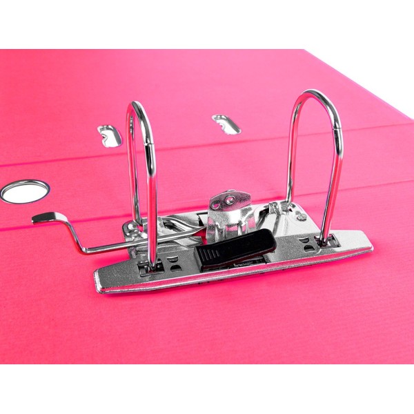 Archivador de palanca liderpapel folio documenta forrado pvc con rado lomo 75 mm rosa compresor metalico