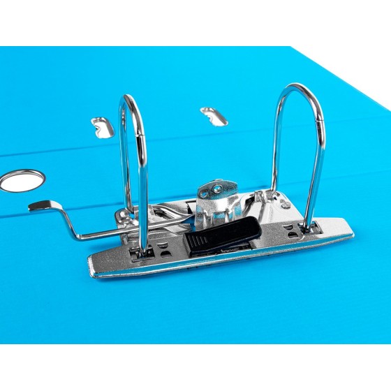 Archivador de palanca liderpapel folio documenta forrado pvc con rado lomo 75 mm celeste compresor metalico
