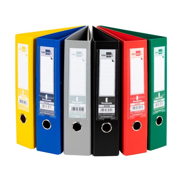 Archivador de palanca liderpapel a4 documenta forrado pvc con rado lomo 75 mm colores surtidos classic