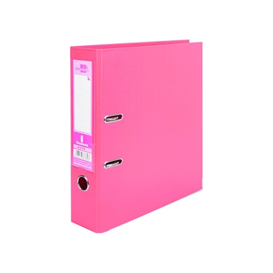 Archivador de palanca liderpapel a4 documenta forrado pvc con rado lomo 75 mm rosa compresor metalico