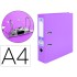 Archivador de palanca liderpapel a4 documenta forrado pvc con rado lomo 75 mm lila compresor metalico