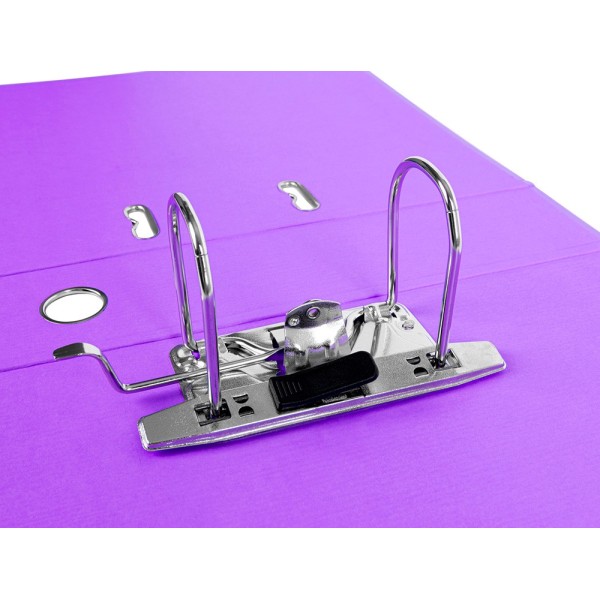 Archivador de palanca liderpapel a4 documenta forrado pvc con rado lomo 75 mm lila compresor metalico