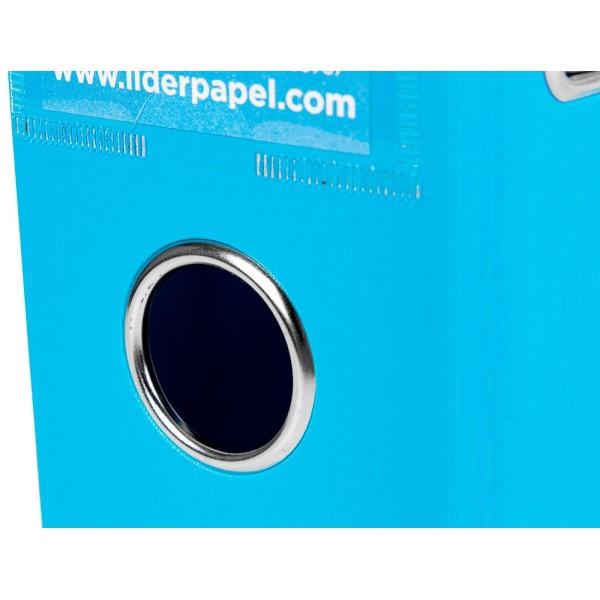 Archivador de palanca liderpapel a4 documenta forrado pvc con rado lomo 75 mm celeste compresor metalico