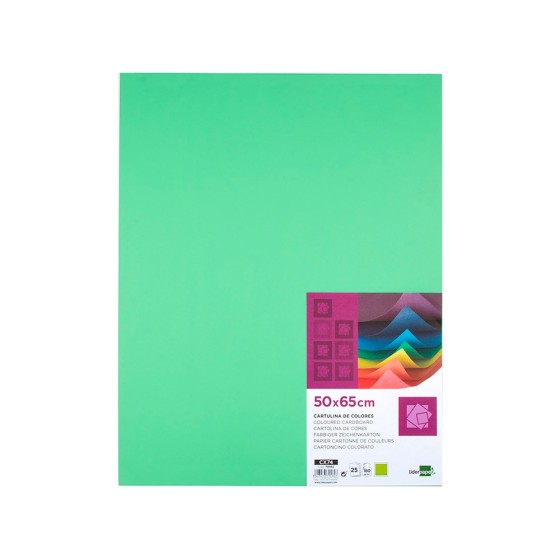 Cartulina liderpapel 50x65 cm 180g/m2 verde hierba paquete de 25