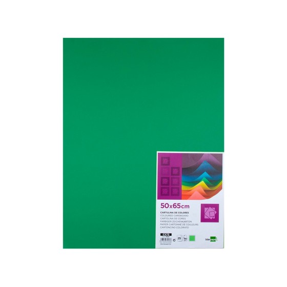 Cartulina liderpapel 50x65 cm 180g/m2 verde navidad paquete de 25