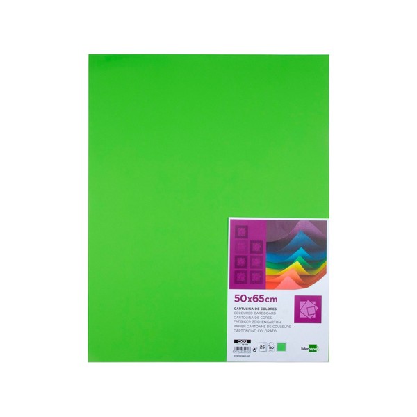 Cartulina liderpapel 50x65 cm 180g/m2 verde pistacho paquetede 25