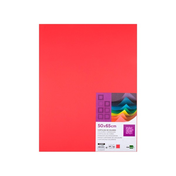 Cartulina liderpapel 50x65 cm 180g/m2 rojo paquete de 25