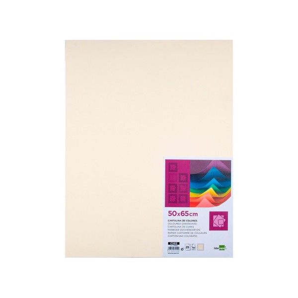 Cartulina liderpapel 50x65 cm 180g/m2 crema paquete de 25