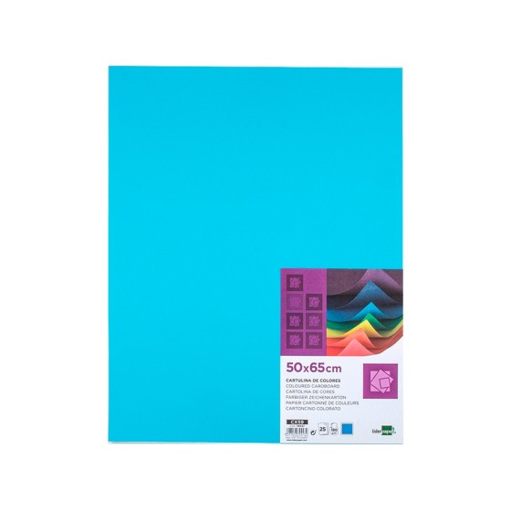 Cartulina liderpapel 50x65 cm 180g/m2 celeste paquete de 25
