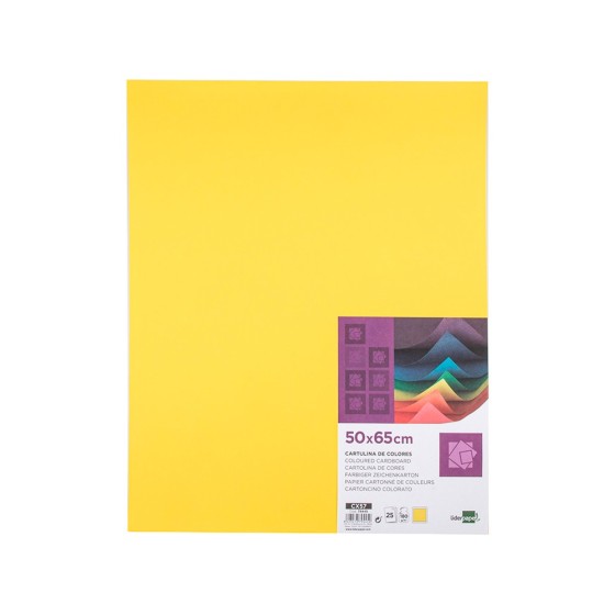 Cartulina liderpapel 50x65 cm 180g/m2 amarillo limon paquete de 25