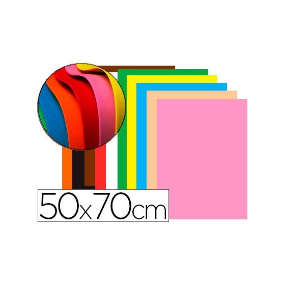 Goma eva liderpapel 50x70cm 60g/m2 espesor 1,5mm colores surtidos